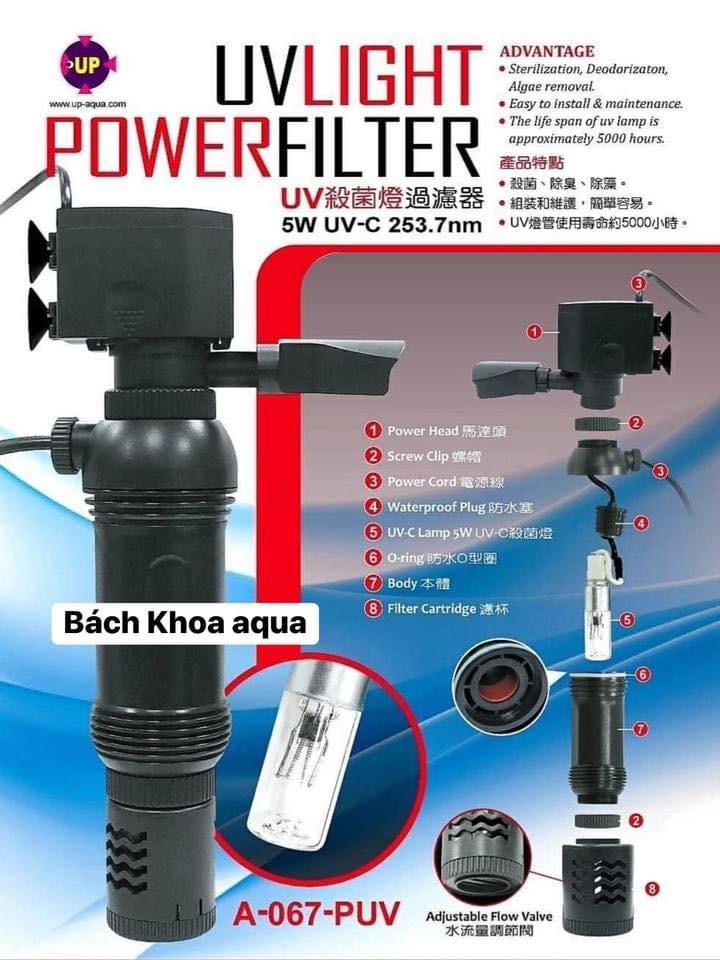 Đèn UV UpAqua A-067-PUV ( Tích hợp máy bơm và bọc an toàn )